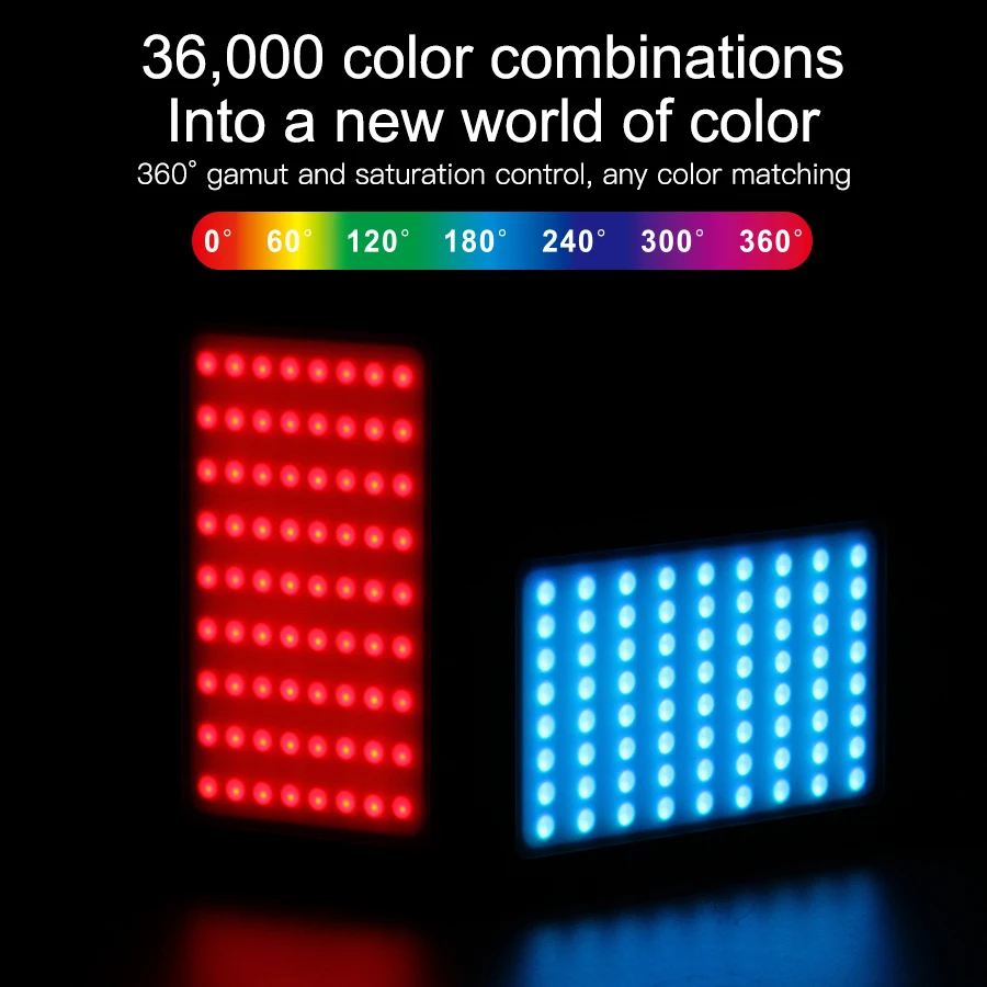 

Full Color RGB Video Light 1000K-9000K Photographic Lighting 4000 mAh CRI 96+ Lamp For Studio Youtube Vlog Camera Light