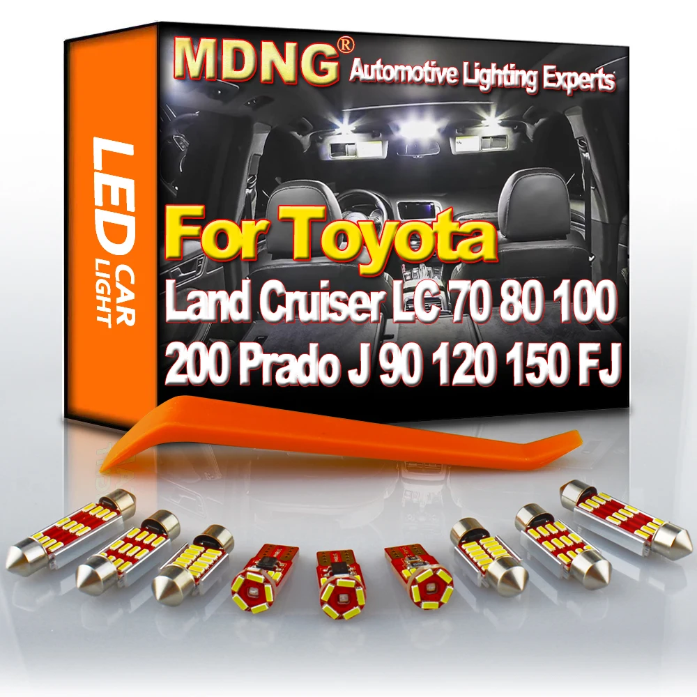 

MDNG Canbus For Toyota Land Cruiser LC 70 80 100 200 Prado J 90 120 150 FJ Car Bulbs LED Interior Light Kit Map Dome Trunk Lamp