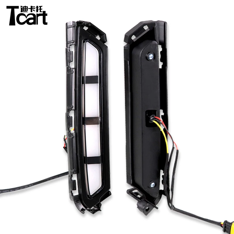 

Tcart DRL for Hyundai Elantra 2019 2020 LED Daytime Running Lights Daylight fog lamp with Yellow Turn signal Car Accessories