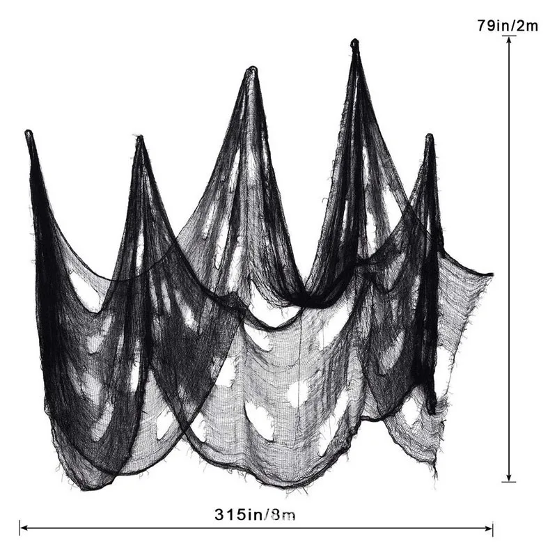 Жуткая ткань для Хэллоуина украшение окна стола двери сетка жуткая нарядная