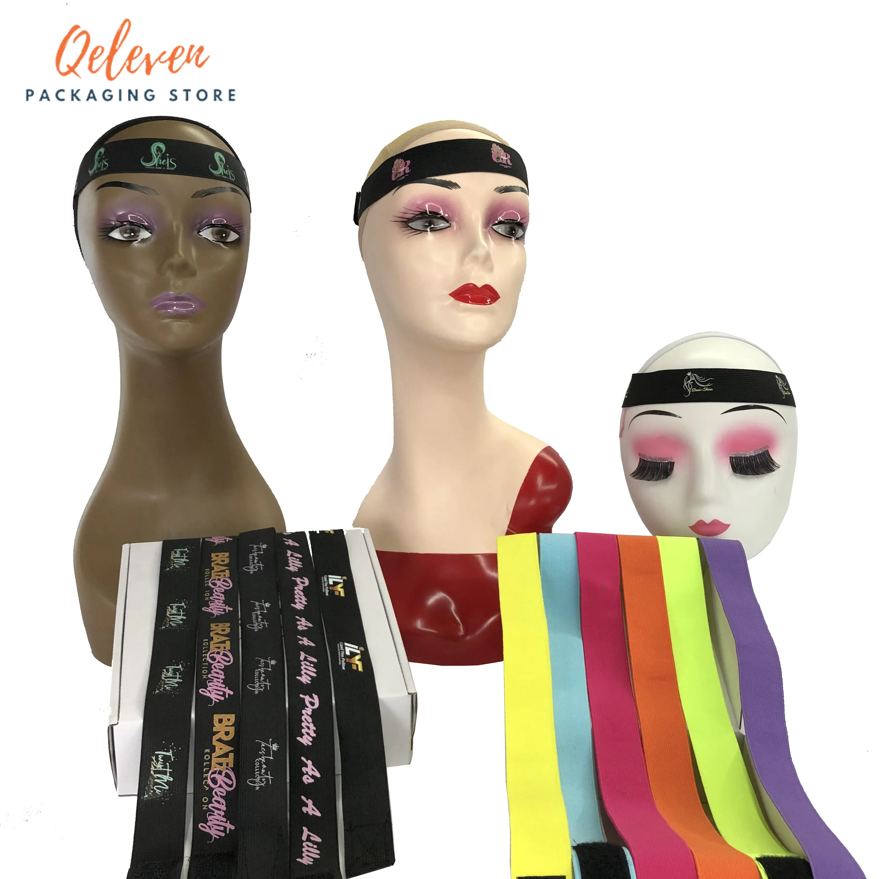 

Повязка на голову женская, с логотипом 3x55 см, эластичная, повязка под парик, для париков, аксессуары для волос