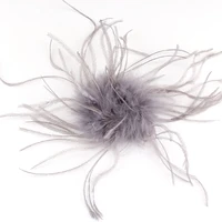 trendy women cute solid colors ostrich hair ball brooches boutonniere lady coat dress scarf hat corsage cloth art accessories