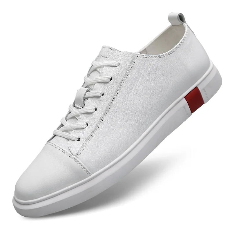 Мужская кожаная обувь белая дышащая повседневная для основы лета 2019 | Обувь