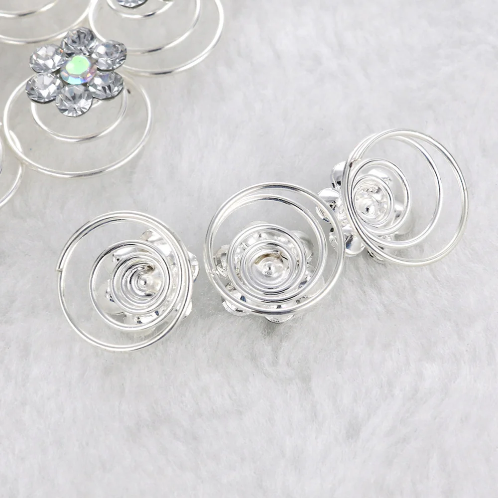 

12pcs Spiral Hair Hair Clips Bun Stick Pick for DIY Hair Style (Silver)