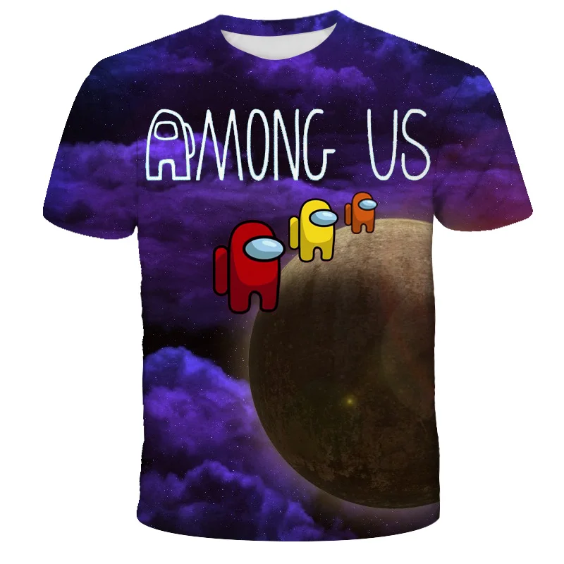 

new Among Us Cool 3d T Shirt Summer Fashionable Short Sleeve O-Neck Tee Tops Children Game Harajuku T-Shirts Kid Boys Clothing