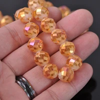12mm round twist faceted matte crystal glass loose beads craft jewelry