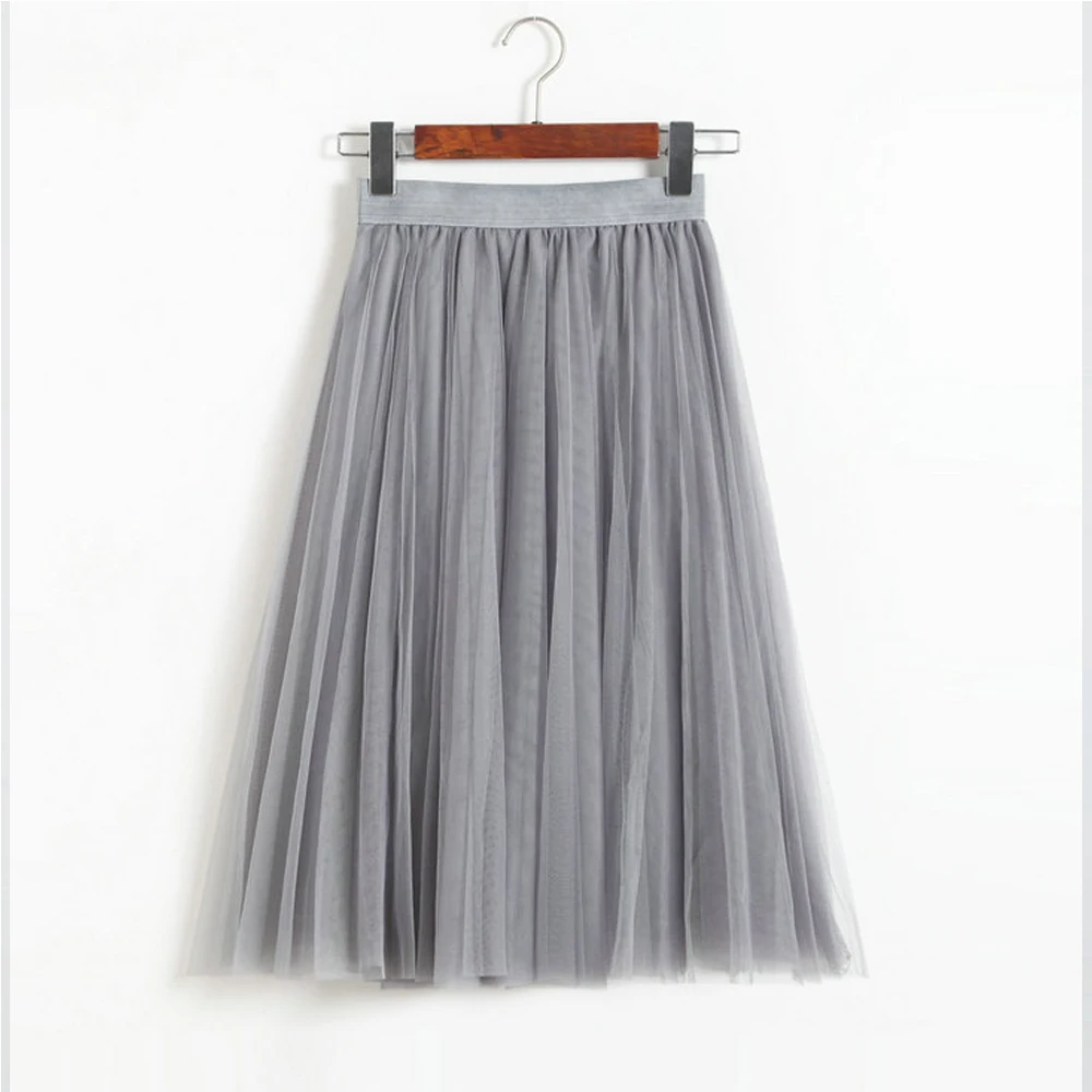 

Spring Summer Autumn Fashion Stylish Korean Female Student Woman The Arts Vintage Three Layers Gauze Tulle Skirts Girl Skirt