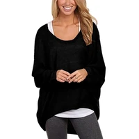ladies autumn long sleeved casual loose multi color t shirt