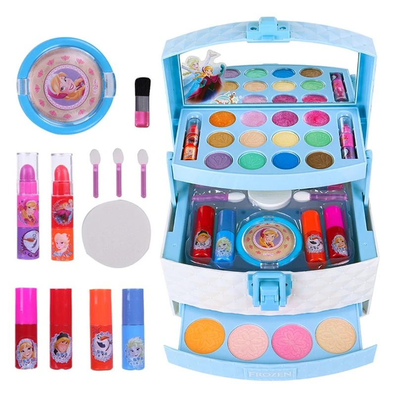 Детская косметика Disney набор нетоксичных коробок для макияжа принцессы Холодное