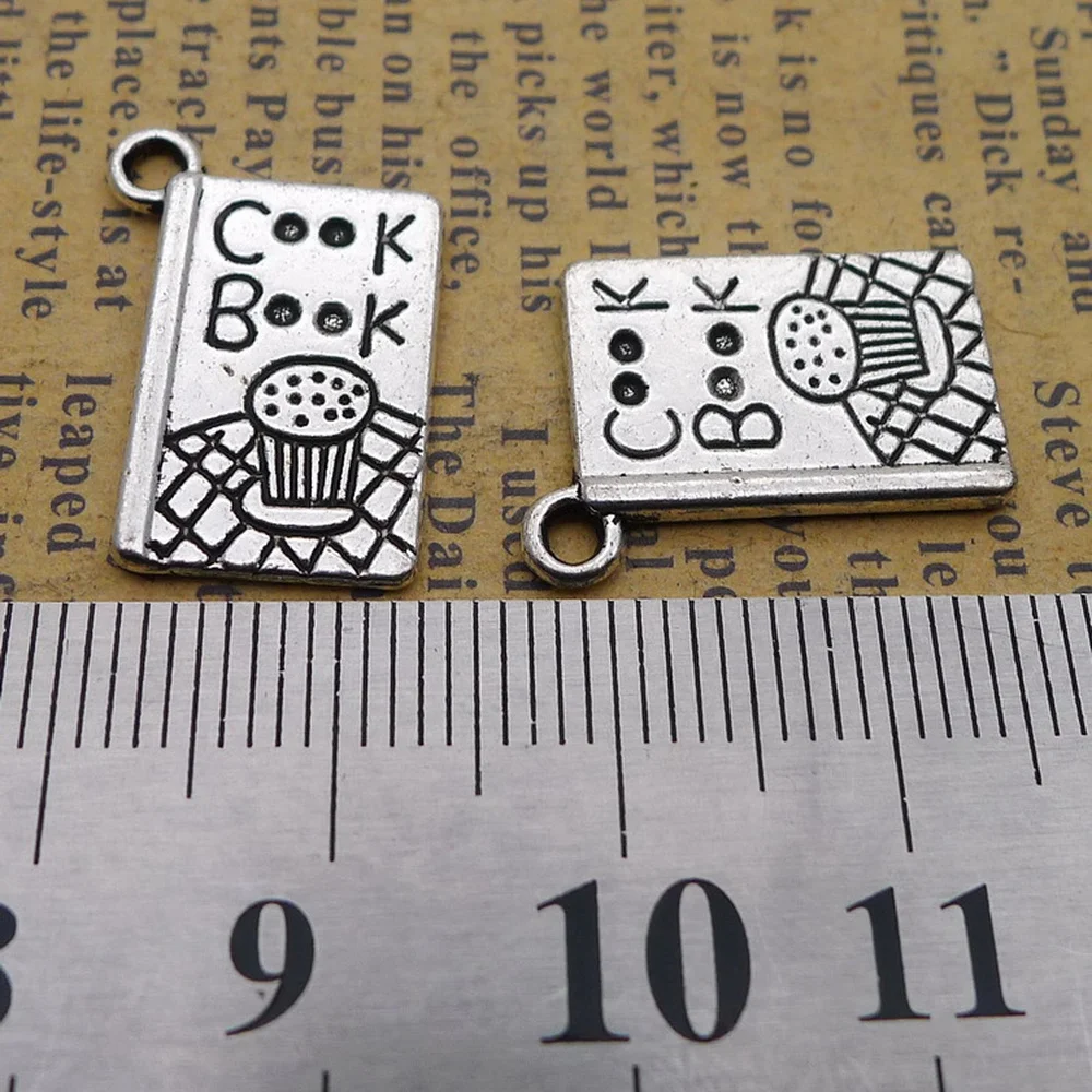 

150pcs Book Charms 14mm x 20mm DIY Jewelry Making Pendant antique silver color