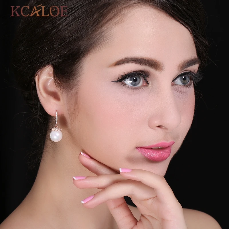 KCALOE Стразы Висячие Серьги серебряного цвета и розового золота роскошные