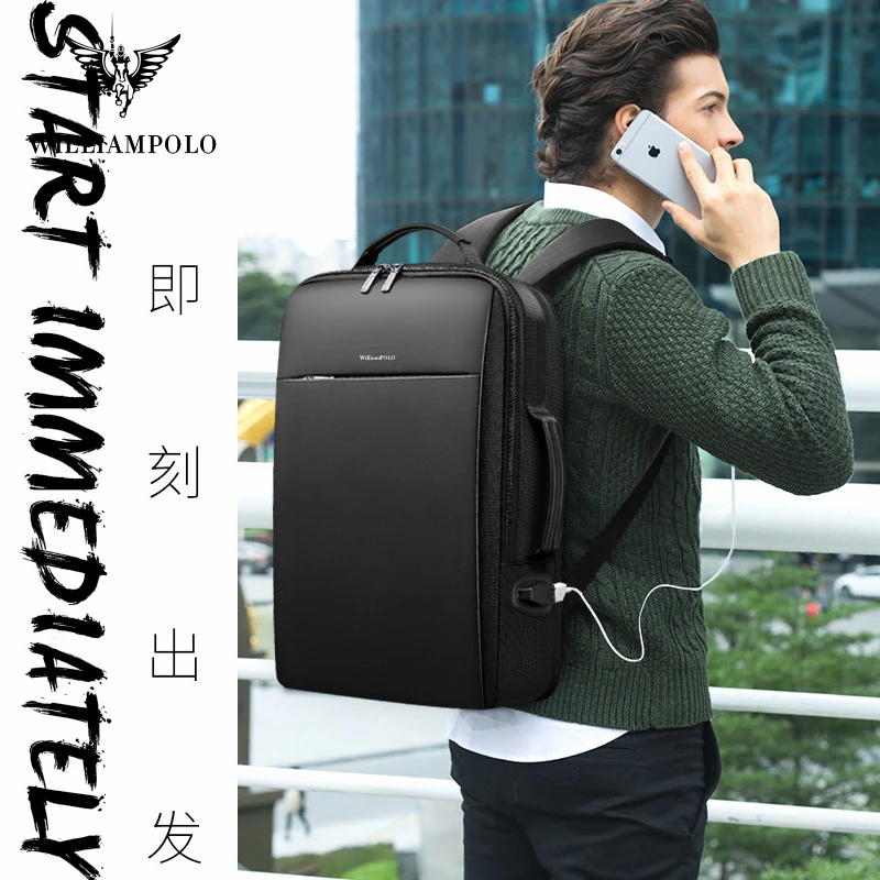 

Men's Slim Laptop Backpack Men 15.6 inch Office Work Men Backpack Business Bag Unisex Black Ultralight Backpack Thin Back