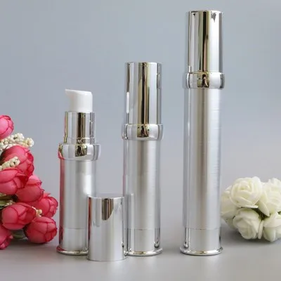 

15ml/20ml/30ml Portable Empty Vacuum Pump Airless Bottles Cosmetic Lotion Bottle Spray Travel Vials Container Gold Cap Lids