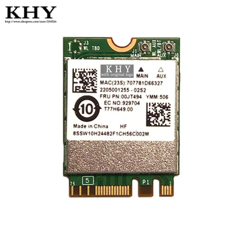 Для BCM94350 BCM94350ZAE NFA344A Беспроводная-AC NGFF 802.11ac 867M Bluetooth BT 4 1 карта FRU:00JT494 00JT493 01AX713 01AX725 |