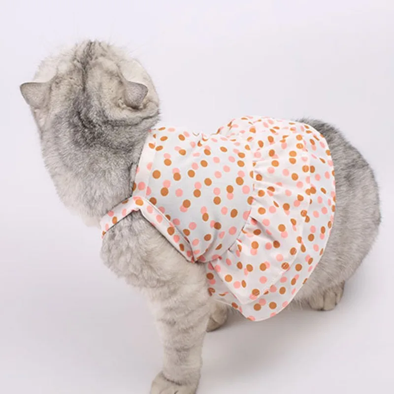 

Cat Breathable Floral Short Skirt Puppy Kitten Vest Cat Pet Clothes Yellow