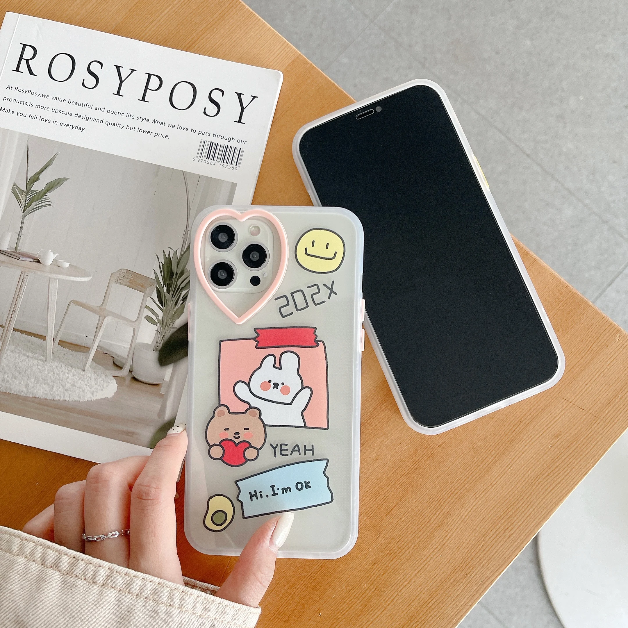 

Dinosaur & Rabbit mobile phone case, suitable for iPhone 11 and iPhone 12 series mobile phone cases,