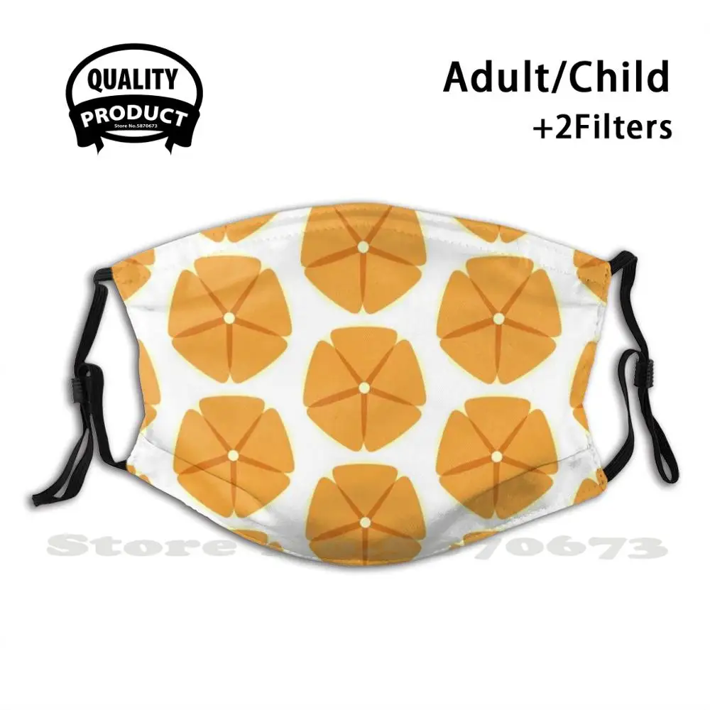 

Morning Glory - Gold Fashion Protective Masks Pattern Flower Petal Orange Yellow Grey Circle Modern Simple Geometric Shape Dorm