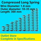 Сжатая длинная пружинная линия диаметром 1,8 мм, внешний диаметр 17-35 мм, длина 300 мм, возвратная пружина под давлением
