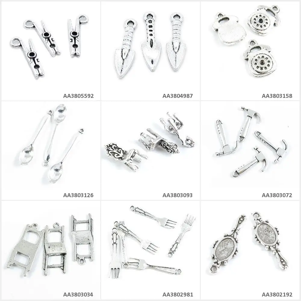 Античные посеребренные Подвески для изготовления украшений зеркало обеденная