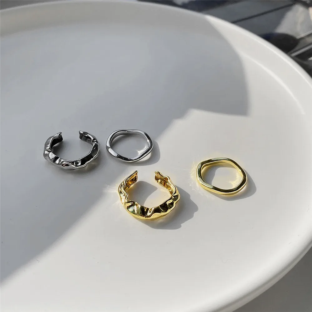 

Stainless Steel Simple Design Luxury Open Ring For Women Korean Fashion Personality Punk Geometric Tail Ring Female Jewelry Gift