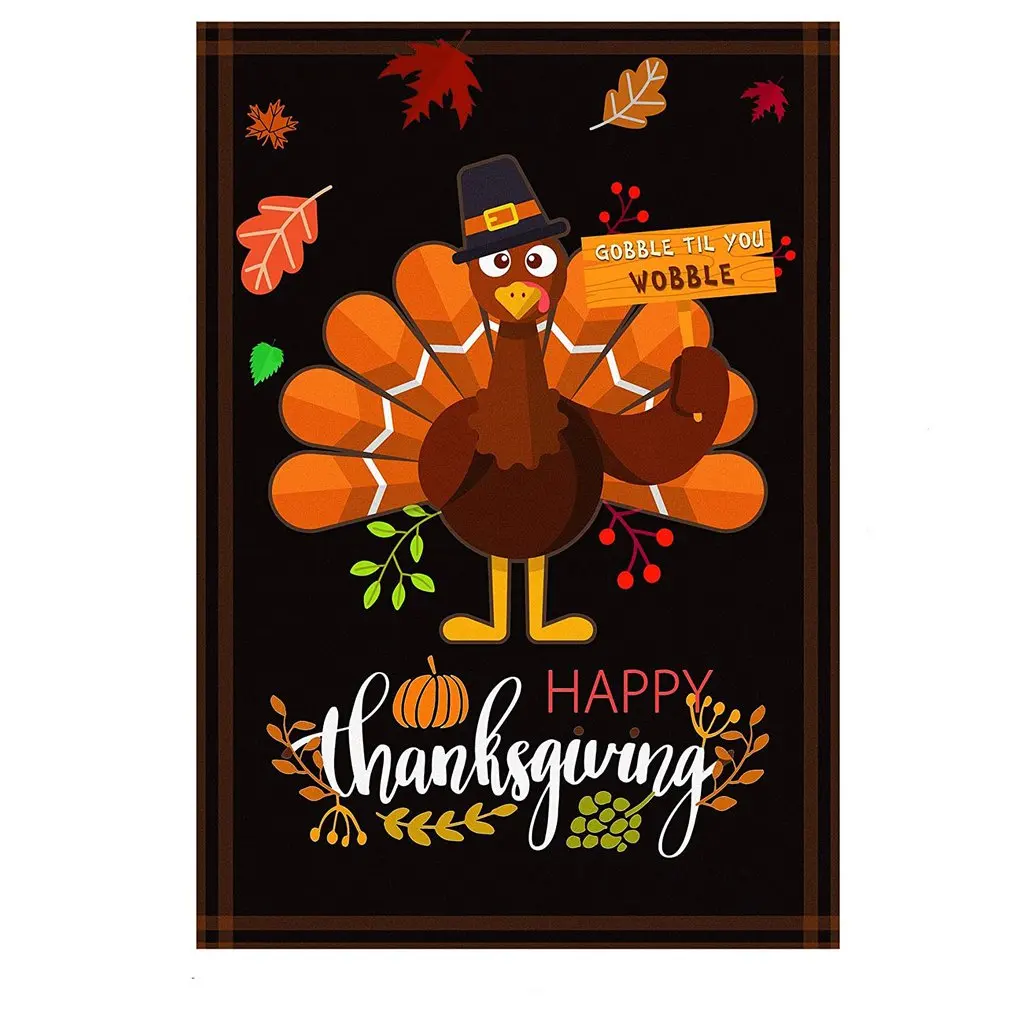 

Thanksgiving Garden Flag Happy Thanksgiving Flags House Flag Double-Sided Turkey House Flag For Thanksgiving Decoration