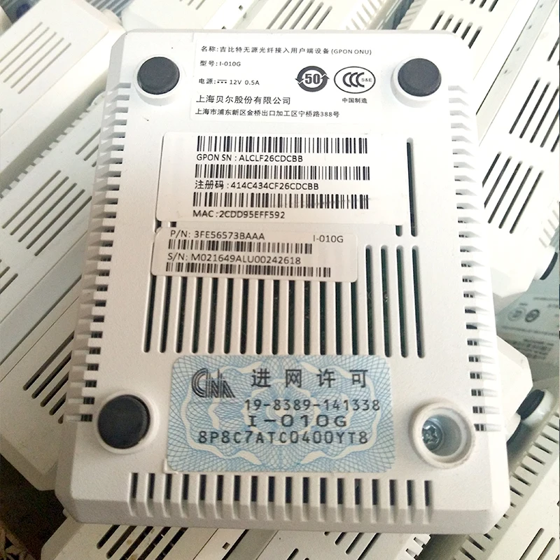 10 шт. используется FTTH GPON ONU Alcatel Lucent Bell I-010G ONT с 1GE GPON маршрутизатор английская версия б/у
