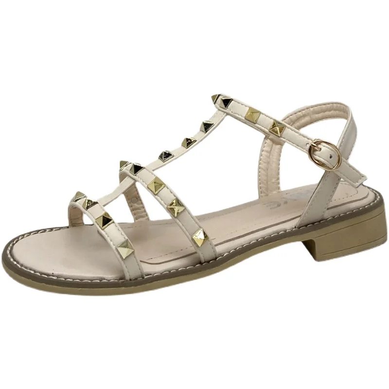 

Buckle Strap Low Sandals Woman Leather Shoes Lady 2021 Suit Female Beige All-Match Clear Heels Low-heeled New Comfort Black Glad