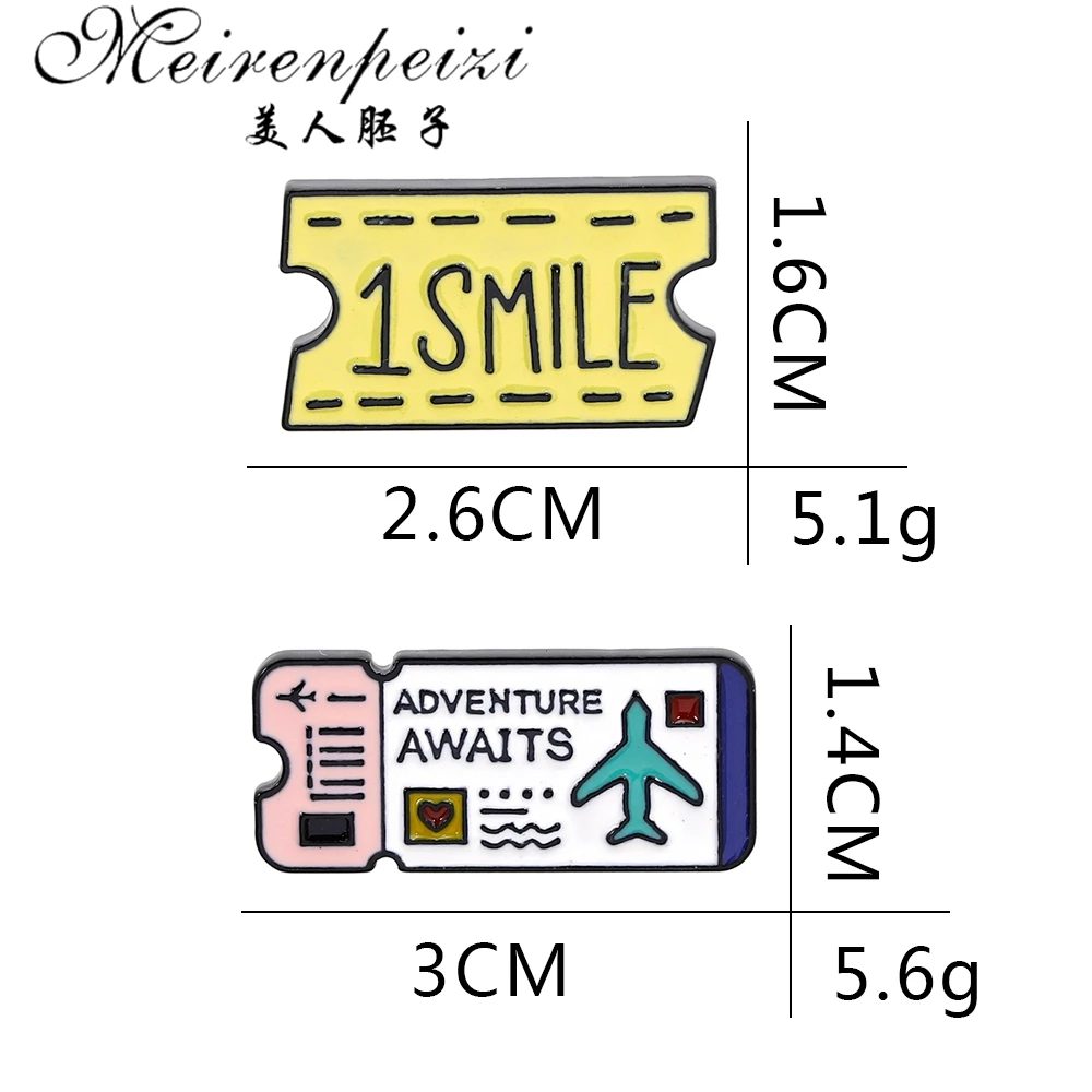 Meirenpeizi 3 Pin Badges 1 Hug Smile Kiss Brooches for Women Cute Letter Enamel Denim Jackets Collar Badge Gifts Lover | Украшения и