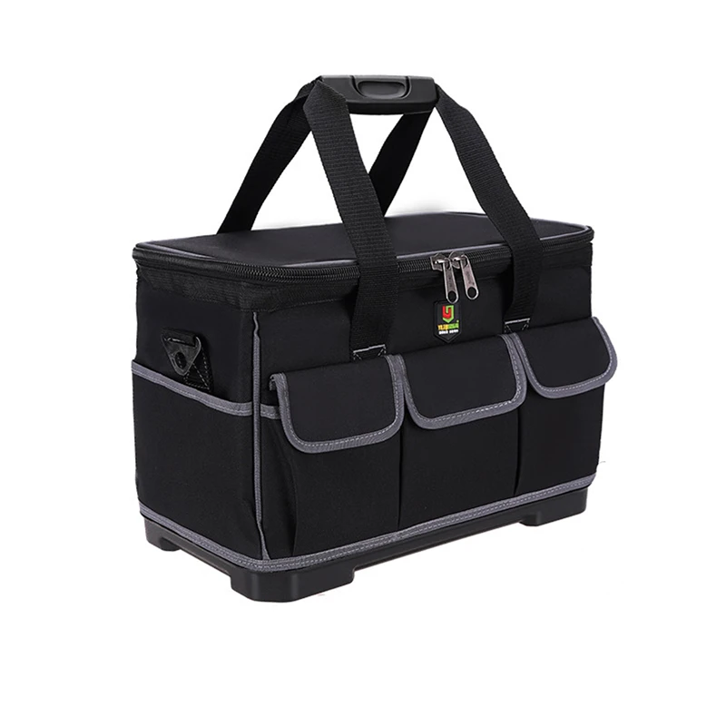 

Tool Bag Square Mouth Rubber Bottom Plastic Bottom Thickening Tool Bag Oxford Cloth Multi Function Large Capacity Tool Bag