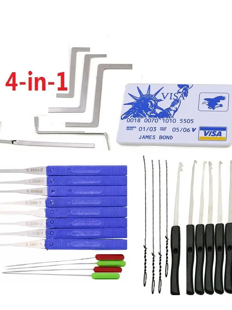 Слесарные булавки 4 в 1 Прятки для кредитных карт Джеймс Бонд удобные переноски