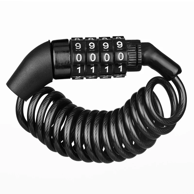 

Durable Helmet Lock Chain 4 Digit Password Combination Portable MTB Bike Anti-theft Cable Theft Lock Bicycle Parts