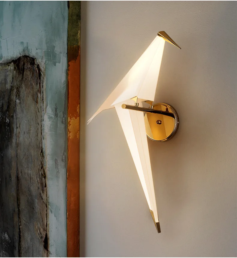 wall lamp-white Люстра потолочная Скандинавский окунь птица Подвесная лампа постмодерн творческая личность спальня прикроватная Балкон ресторан простой кран светодиодный лампы - Цвет корпуса: wall lamp-white