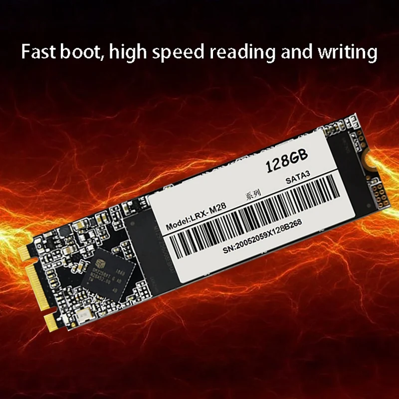 

128GB NGFF M.2 SSD 2280 SATA3 Interface Solid State Hard Drive, Suitable for Desktop/Laptop Universal Hard Drive