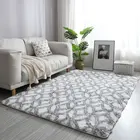 Большой квадратный серый мягкий плюшевый коврик для спальни, гостиной, нескользящий всесезонный декоративный коврик