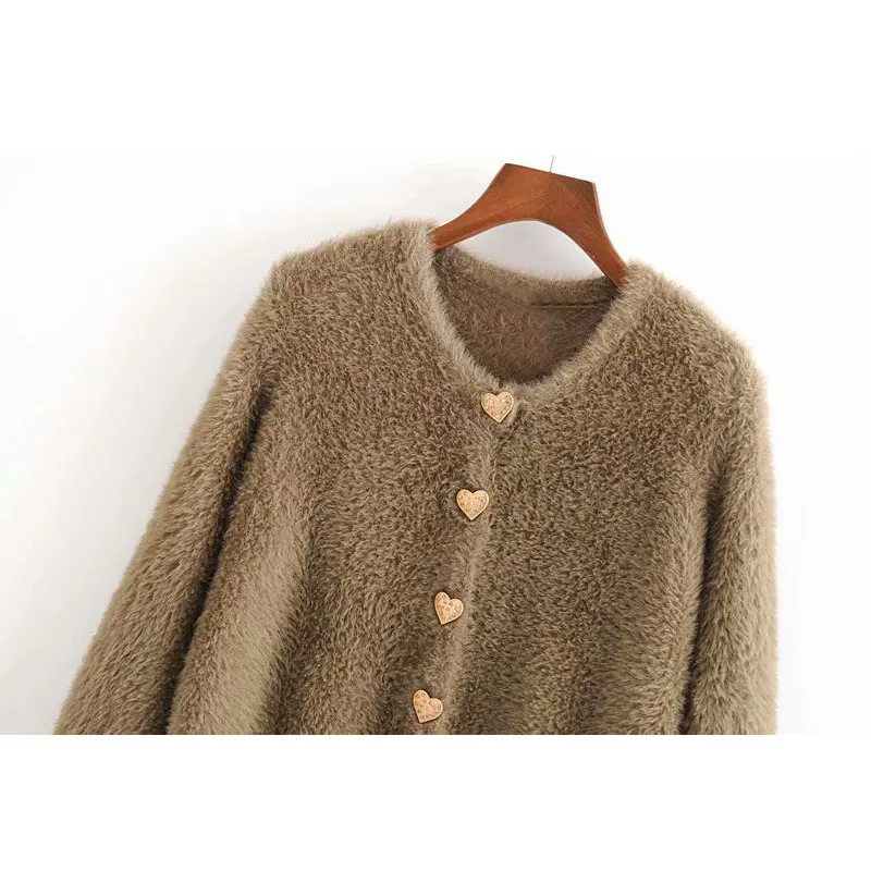 Женский вязаный кардиган WSYORE однобортный свитер на пуговицах с длинным рукавом