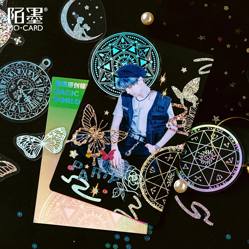 45 листа/уп наклейки для ногтей с пакет Kawaii волшебная луна красочные ПЭТ альбом