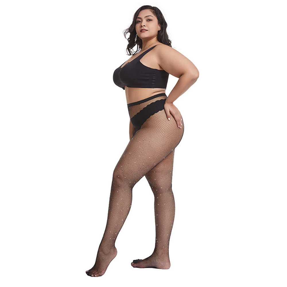 Женские ажурные черные пикантные колготки с открытой промежностью блестящие