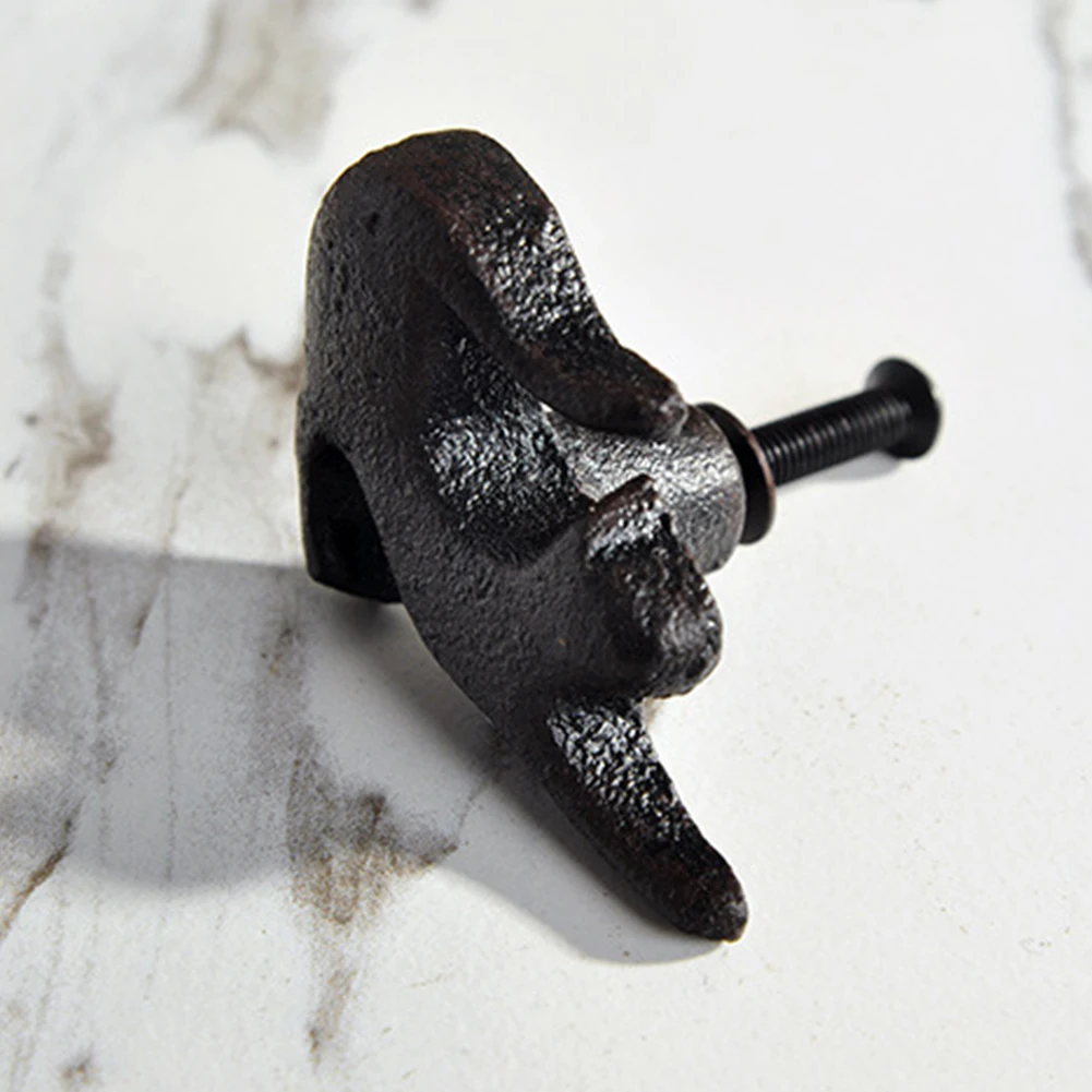 Мебельная фурнитура шкаф в форме кошки выдвижная ручка матовый черный ящик часть