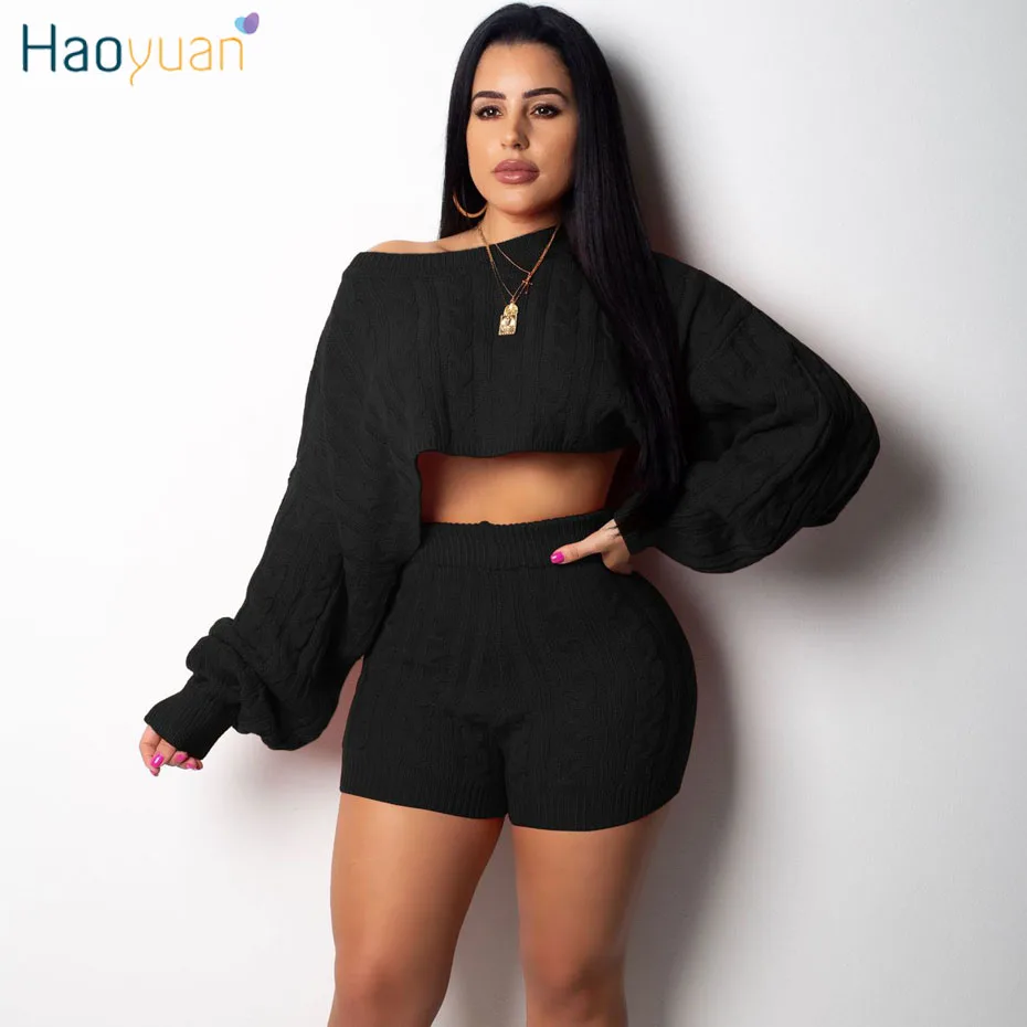 Комплект из двух предметов HAOYUAN женская одежда осенне зимние Клубные наряды