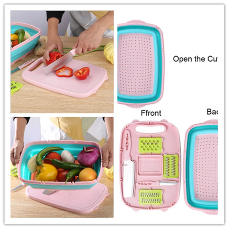 

9 In 1 Chopping Board Folding Drain Basket Multi-Function Sink Cutting Boards