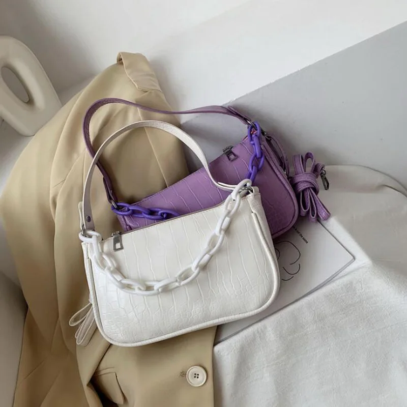 

2020 Baguette Shoulder Bag Fashion Lady Handbags Crossbody Bags for Women PU Leather Small Female Hand Bags Purse