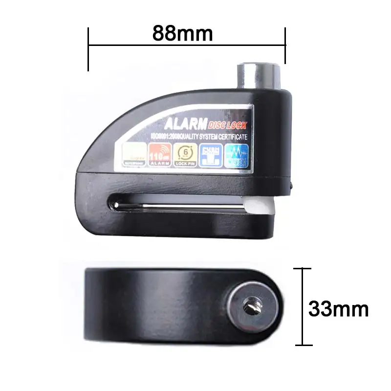 

Motorcycle Wheel Disc Brake Lock Security Alarm Black Scooter Bicycle Anti-theft Disc Brake Lock Motor Security Alarm Protection
