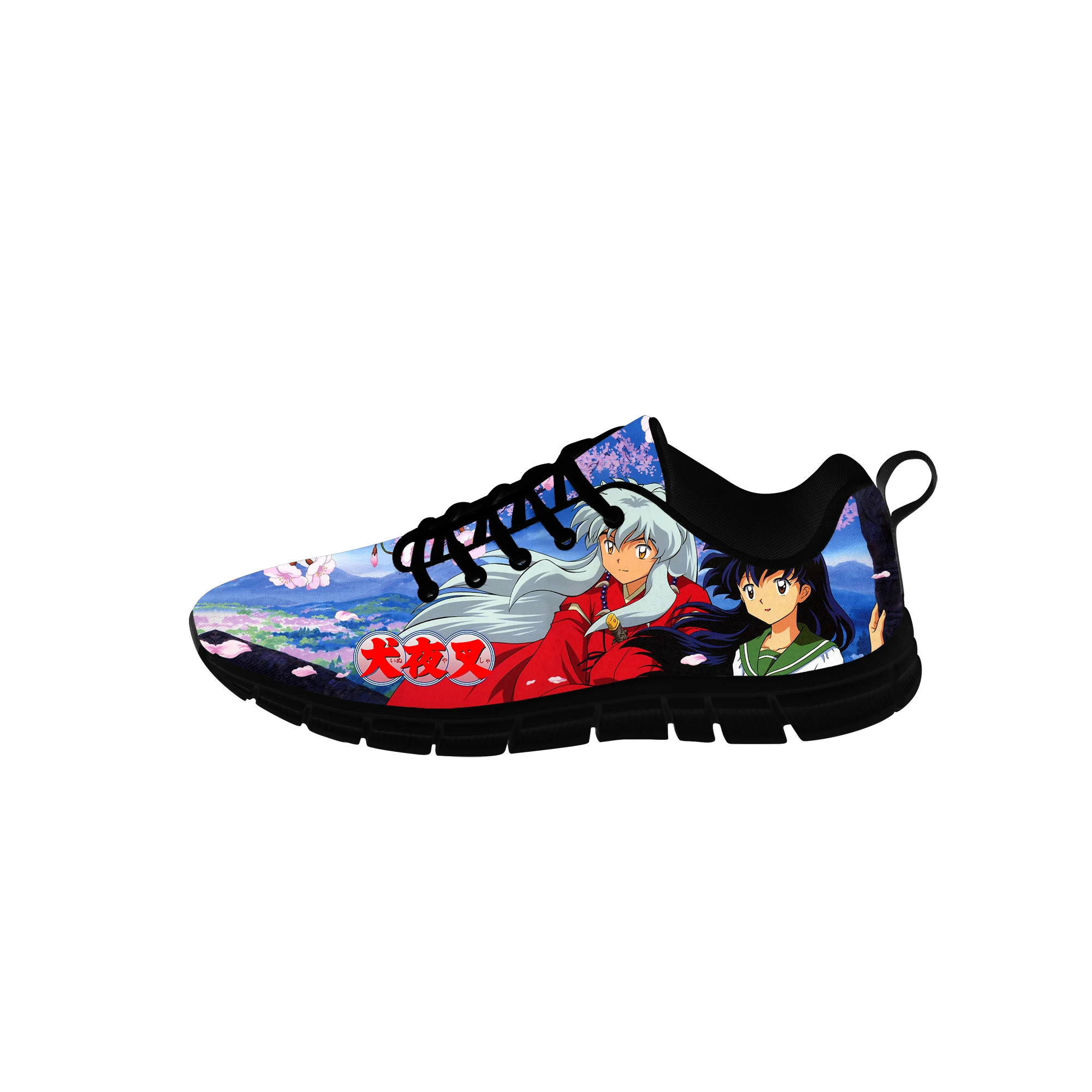 

2021 Аниме Манга Мультфильм Inuyasha Горячие Смешные повседневные тканевые низкие кроссовки легкие дышащие черные кроссовки с 3D принтом для мужч...