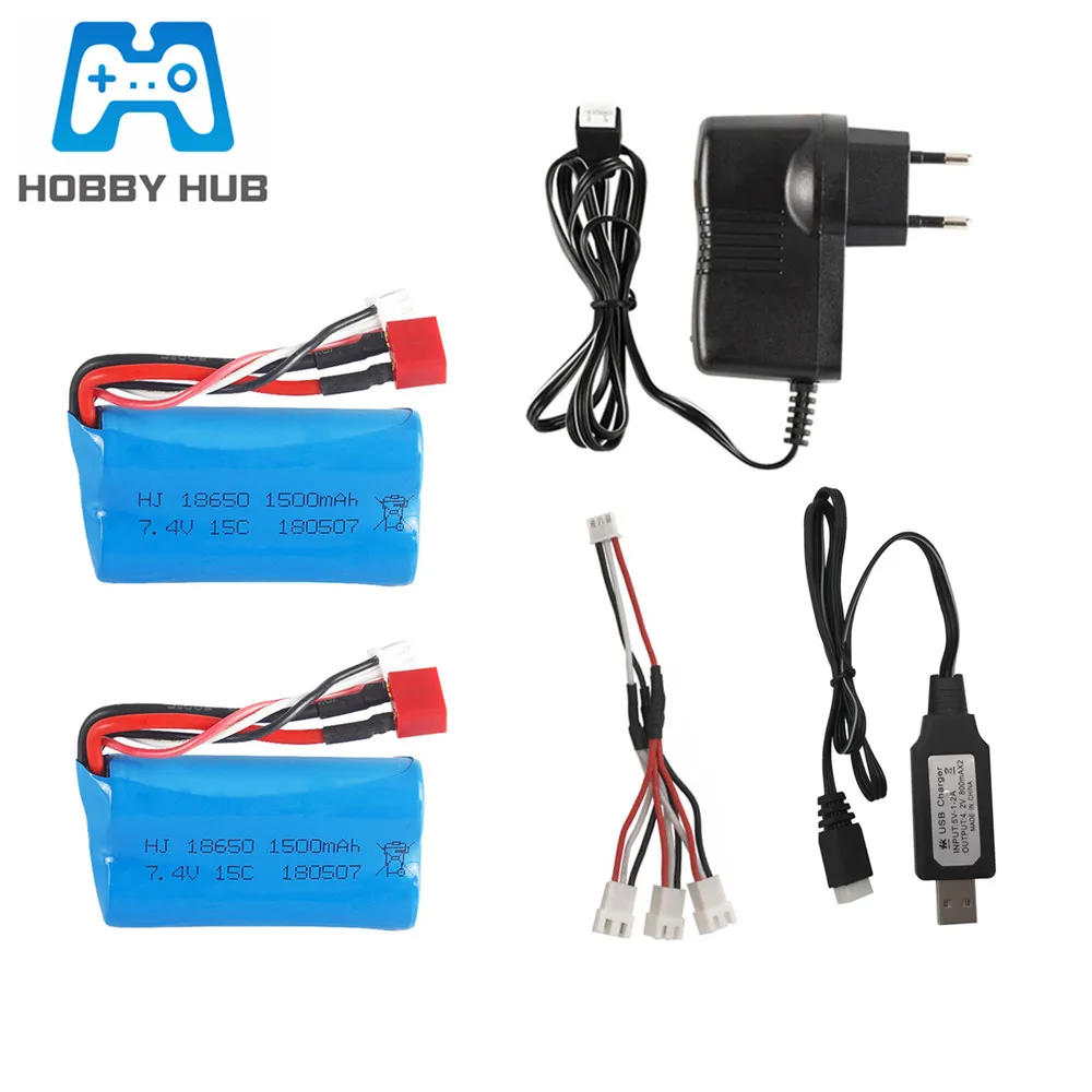 Lipo аккумулятор 7 4 В 1500 мАч + зарядное устройство для Wltoys 12428 12401 12402 12403 12404 12423 FY01 FY02