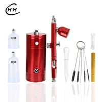 hhc cheap airbrush kit mini compressor set single action spray gun for makeup cake decoration barber facial care cup replaceable