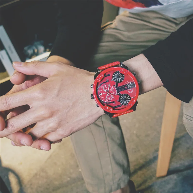 Часы наручные мужские с большим циферблатом брендовые креативные в американском
