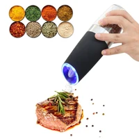 electric adjustable herb pepper mill salt grinder practical spice mills moedor de pimenta with led light kitchen grinding tool
