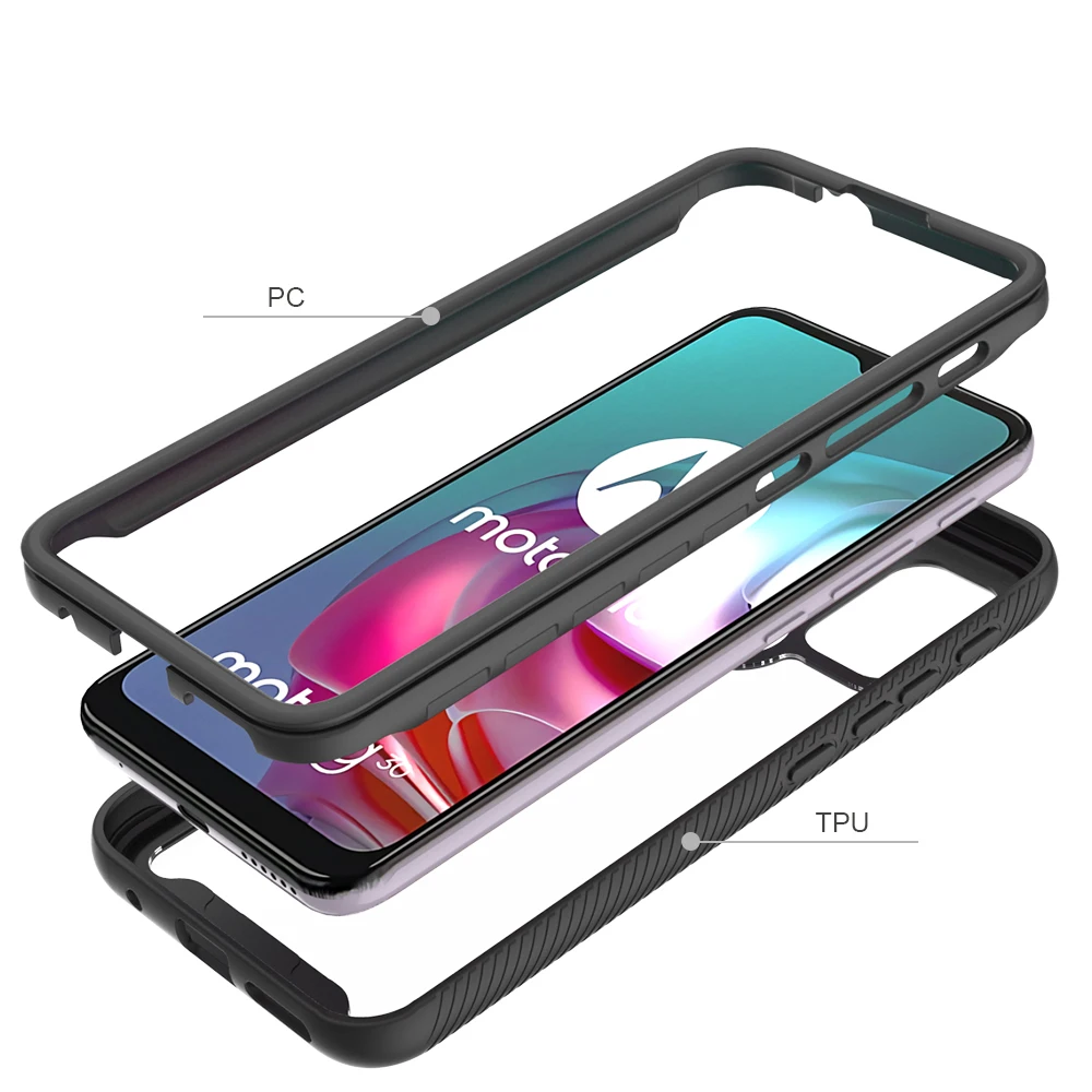 Противоударный чехол для телефона Motorola Moto G30 G20 G10 Power G60 G Stylus 2021 Hybrid Armor TPU бампер