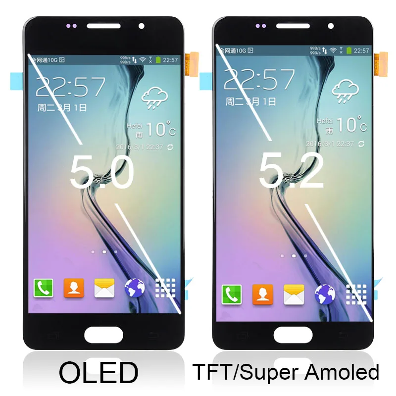 Catteny скидка Super Amoled для samsung Galaxy A5 ЖК A510 Дисплей кодирующий преобразователь сенсорного экрана в сборе A510F ЖК-дисплей с рамой