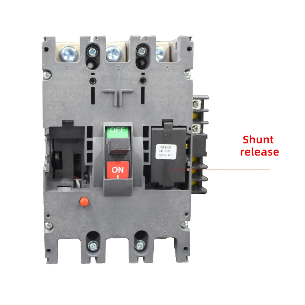 100A-250A 400V MCCB Molded case circuit breaker with convenient module box already installed shunt release or Auxiliary contact on.МСАВ 100А-250А 400В АВТ-автоматический выключатель с корпусом из формованной массы и удобным модульным ящиком, уже установле